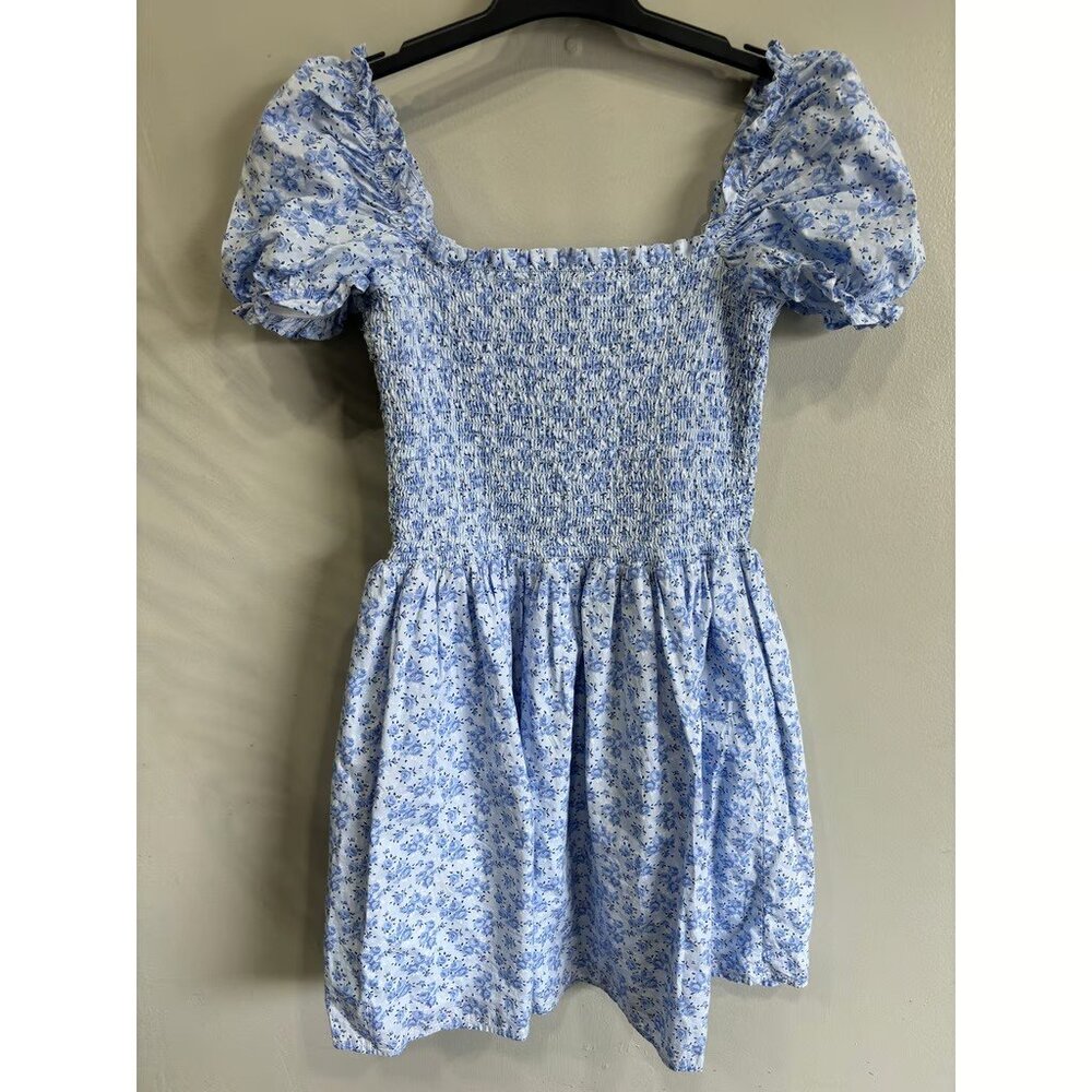 Janie & Jack Smocked Dress Girls Sz 18 Floral Cottagecore Fit& Flare Puff Sleeve - Picture 5 of 5